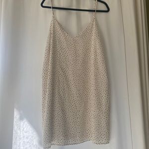 White w black fleck dress, size L